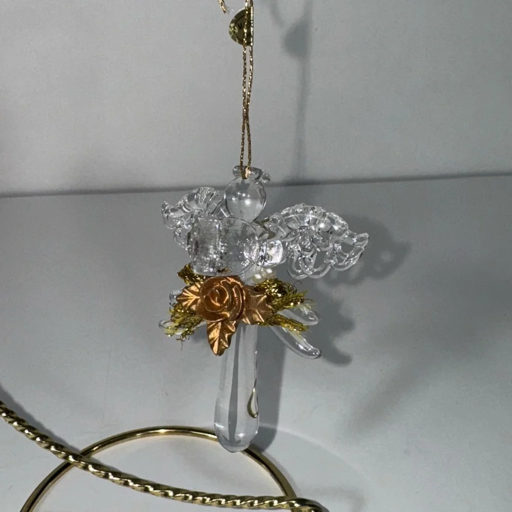Vintage Spun Glass Angel Ornaments -Set of 6